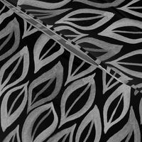 Hand drawn watercolor ikat - black and white