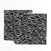 Hand drawn watercolor ikat - black and white