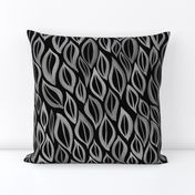 Hand drawn watercolor ikat - black and white