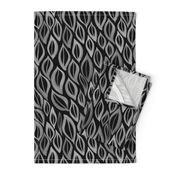 Hand drawn watercolor ikat - black and white