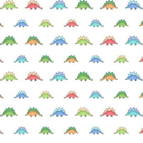  Little Stegosaurus - Green, Blue, Red and Orange