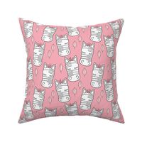 zebra-and-leaves-on-pink