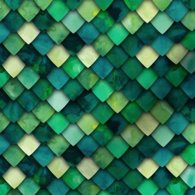 dragon scales - green multi