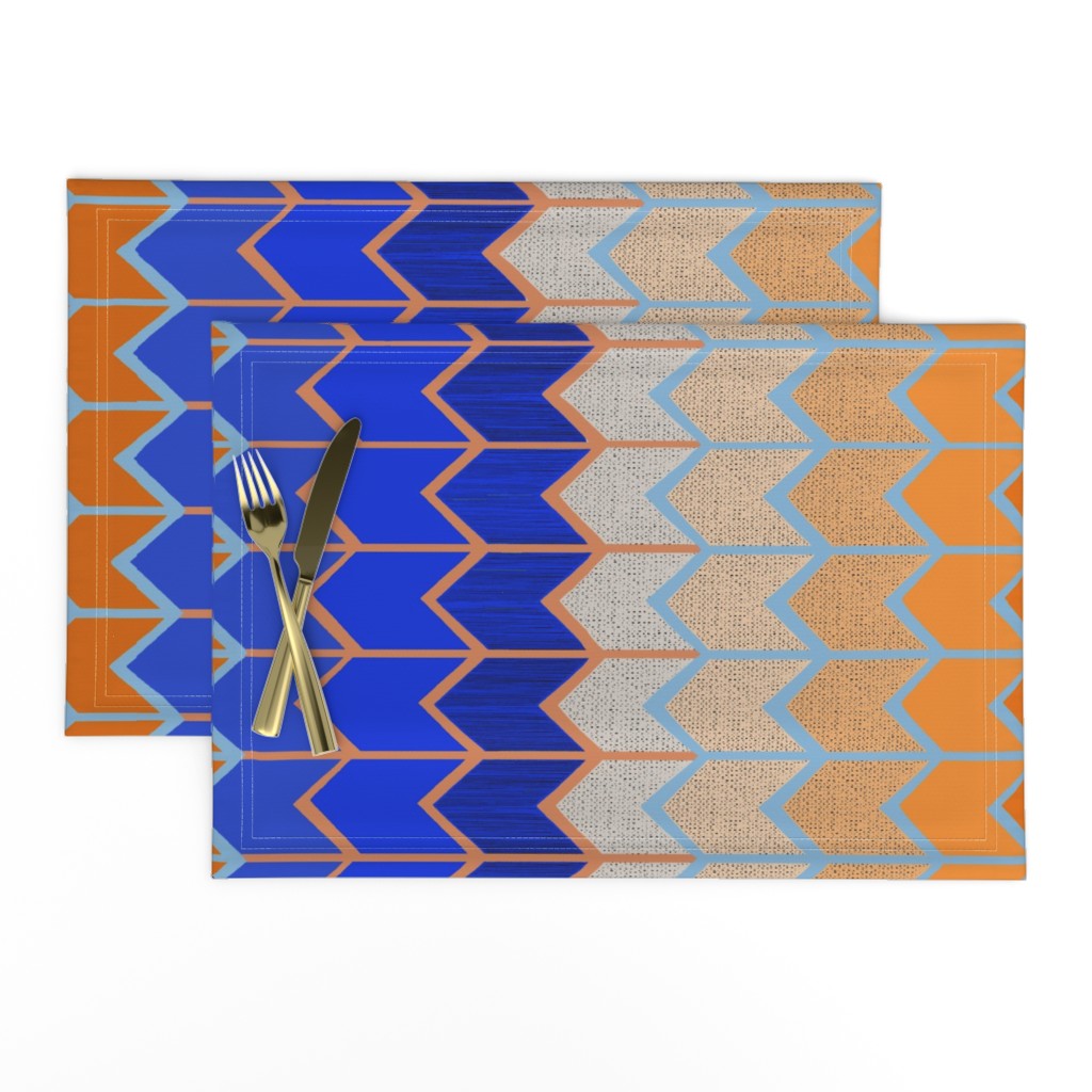 Contemporary Tribal Arrows - Blue Orange 24x24 - Design 7280835