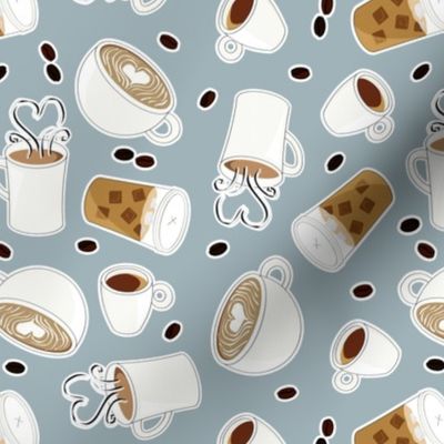 Coffee Lover - Solid Blue Background