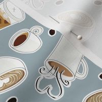Coffee Lover - Solid Blue Background
