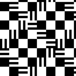 Whirling Checkerboard in Black and White