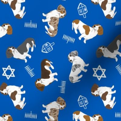 Tiny piebald Smooth Dachshunds - Hanukkah