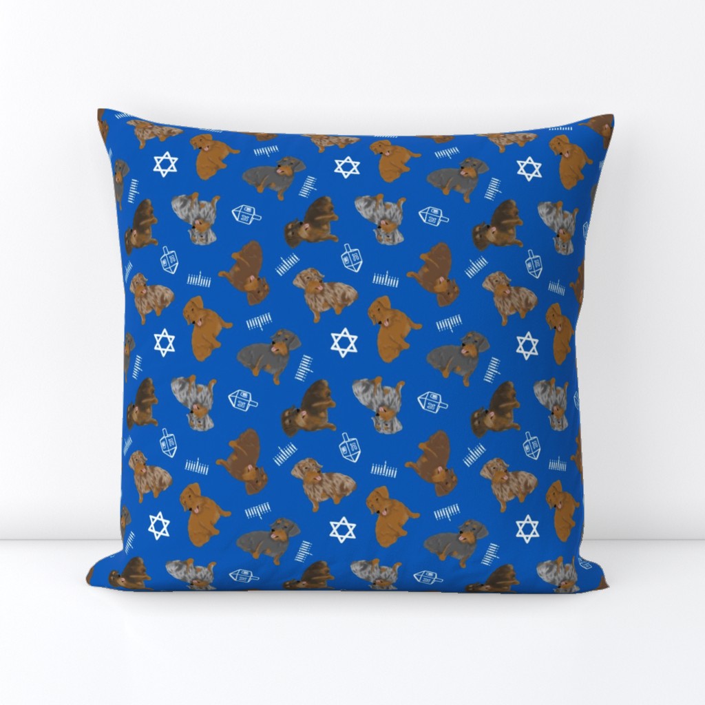 Tiny Wirehaired Dachshunds - Hanukkah