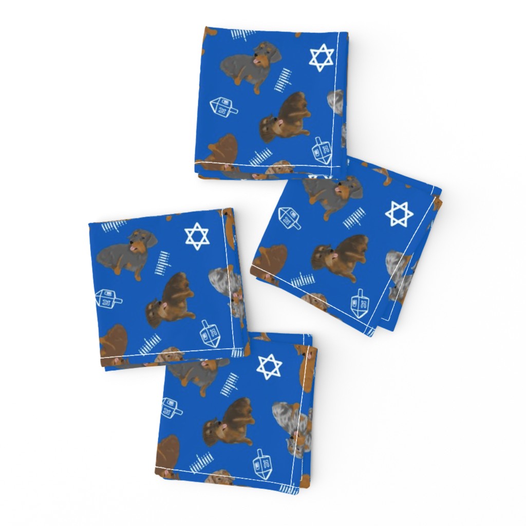 Tiny Wirehaired Dachshunds - Hanukkah