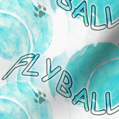 Flyball watercolor tennis balls - teal