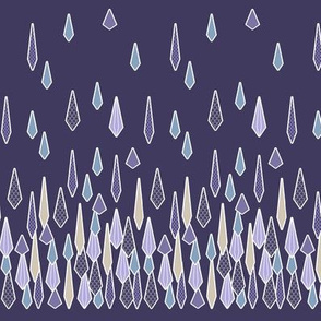 Rain Border Print in Purple and Blue
