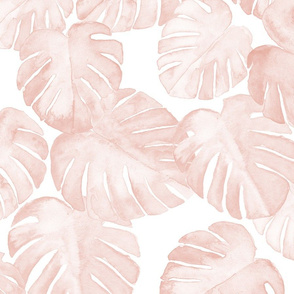 (jumbo scale) watercolor monstera leaf - dusty pink