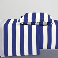 Wide stripes in Prussian Blue + Off-white by Su_G_©Su Schaefer