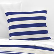 Wide stripes in Prussian Blue + Off-white by Su_G_©Su Schaefer