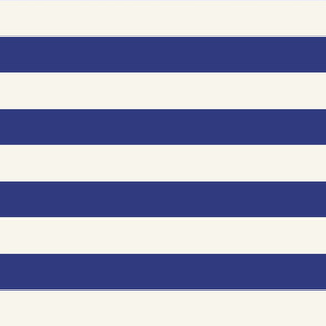 Wide stripes in Prussian Blue + Off-white by Su_G_©Su Schaefer