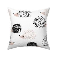 Scandinavian sweet hedgehog illustration for kids gender neutral black and white XL Jumbo