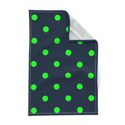 Navy and Neon Lime Green Jumbo Dots