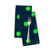 Navy and Neon Lime Green Jumbo Dots