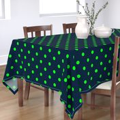 Navy and Neon Lime Green Jumbo Dots