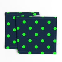 Navy and Neon Lime Green Jumbo Dots