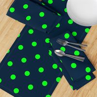 Navy and Neon Lime Green Jumbo Dots