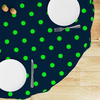 Navy and Neon Lime Green Jumbo Dots