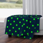 Navy and Neon Lime Green Jumbo Dots