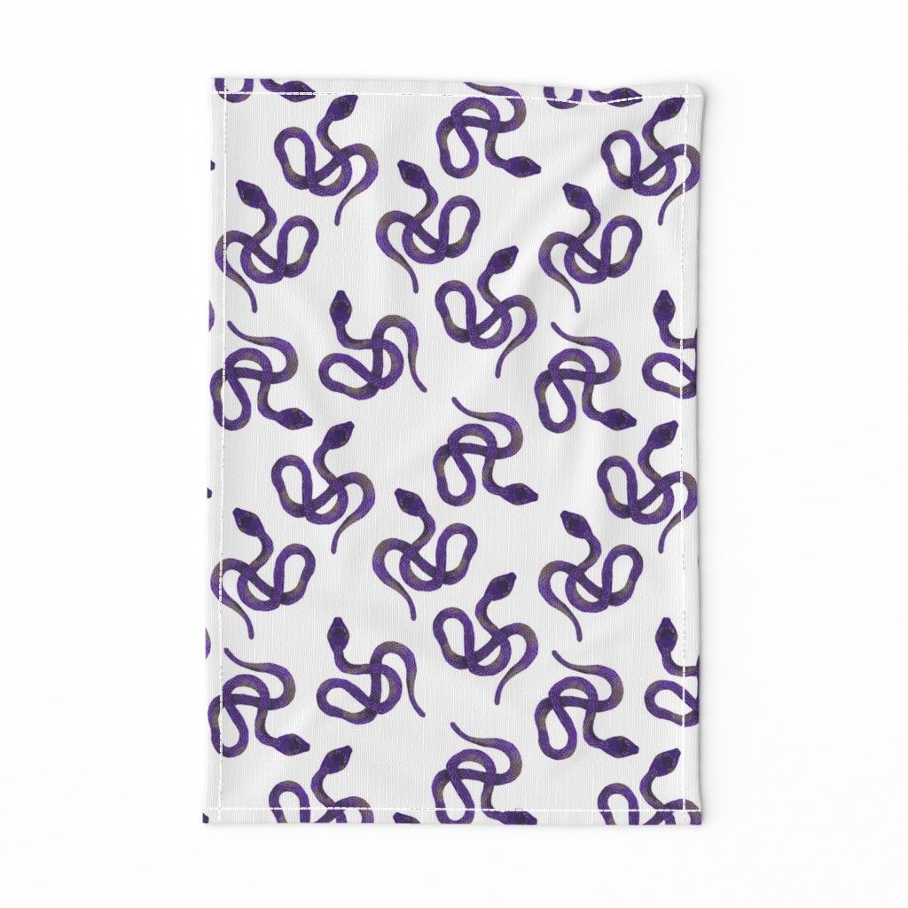 Purple and Grey Snakes on White