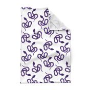 Purple and Grey Snakes on White