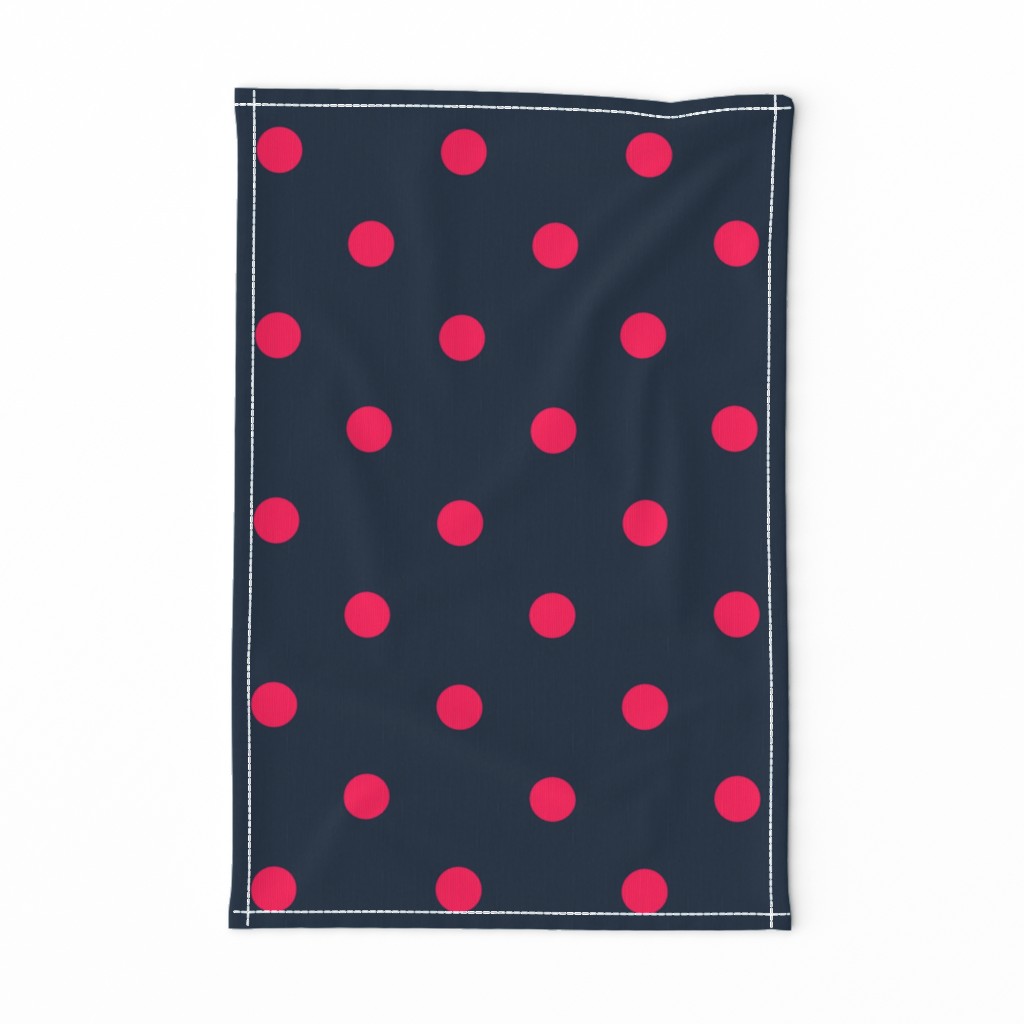 Navy and Neon Hot Pink Jumbo Dots