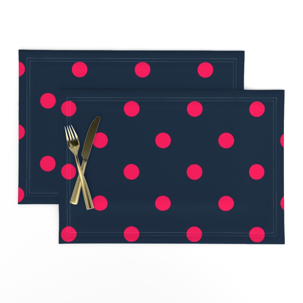 Navy and Neon Hot Pink Jumbo Dots