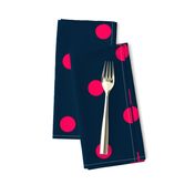 Navy and Neon Hot Pink Jumbo Dots