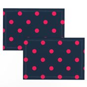 Navy and Neon Hot Pink Jumbo Dots