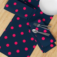 Navy and Neon Hot Pink Jumbo Dots