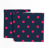 Navy and Neon Hot Pink Jumbo Dots