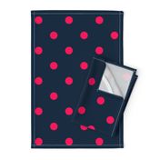 Navy and Neon Hot Pink Jumbo Dots