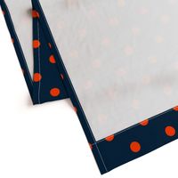 Navy and Neon Orange Jumbo Dots