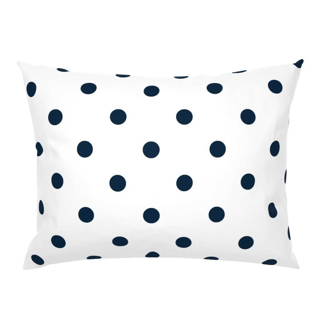 White and Navy Jumbo Dots