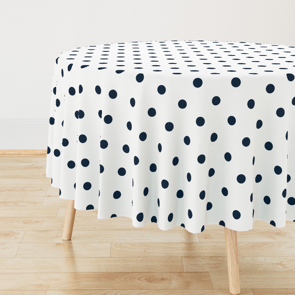 White and Navy Jumbo Dots