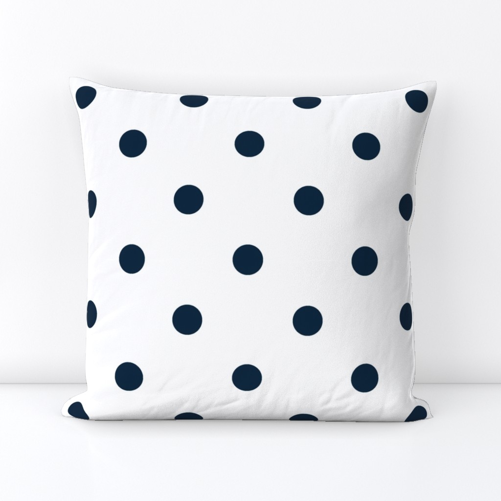 White and Navy Jumbo Dots