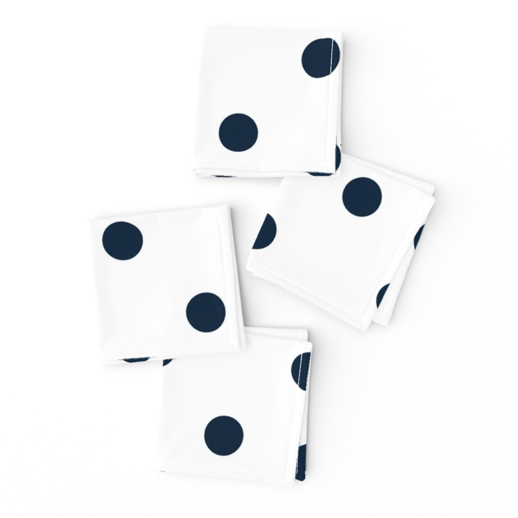 White and Navy Jumbo Dots