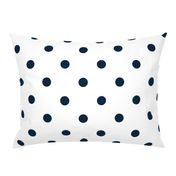 White and Navy Jumbo Dots