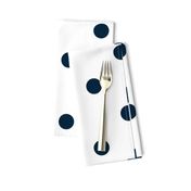 White and Navy Jumbo Dots