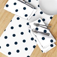 White and Navy Jumbo Dots