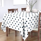 White and Navy Jumbo Dots