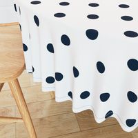 White and Navy Jumbo Dots