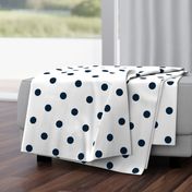 White and Navy Jumbo Dots