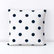 White and Navy Jumbo Dots