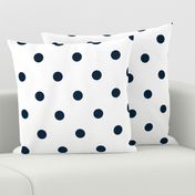 White and Navy Jumbo Dots